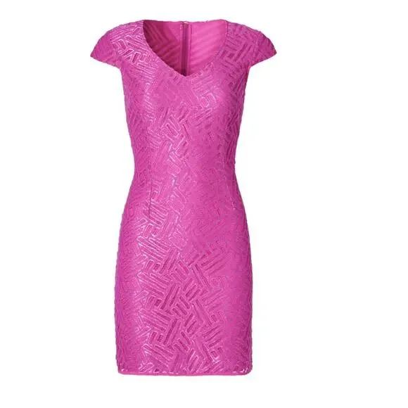 Lilly Pulitzer Selassie Fuchsia Pink V Neck Cap Sleeve Dress Sz 0 GS - Picture 2 of 8